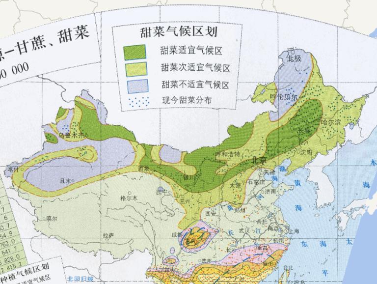 Online Map of Sugar Crop Resources (Sugar Cane, Sugar Beet) in China