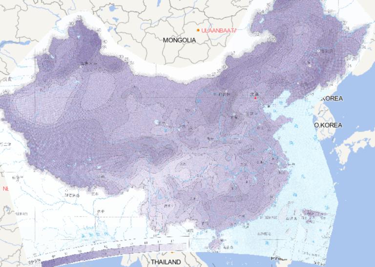 Online map of threshold distribution of 100 years continuous cooling in China