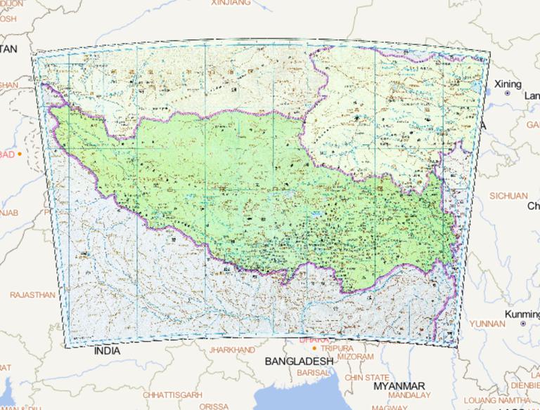 The Historical Map of Tibet in the Qing Dynasty of China