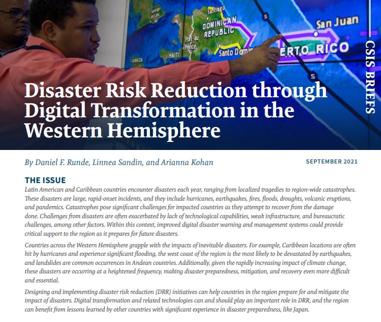 Disaster Risk Reduction through Digital Transformation in the Western Hemisphere