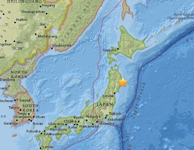 July 25, 2017 Earthquake Information of Yamada, Japan