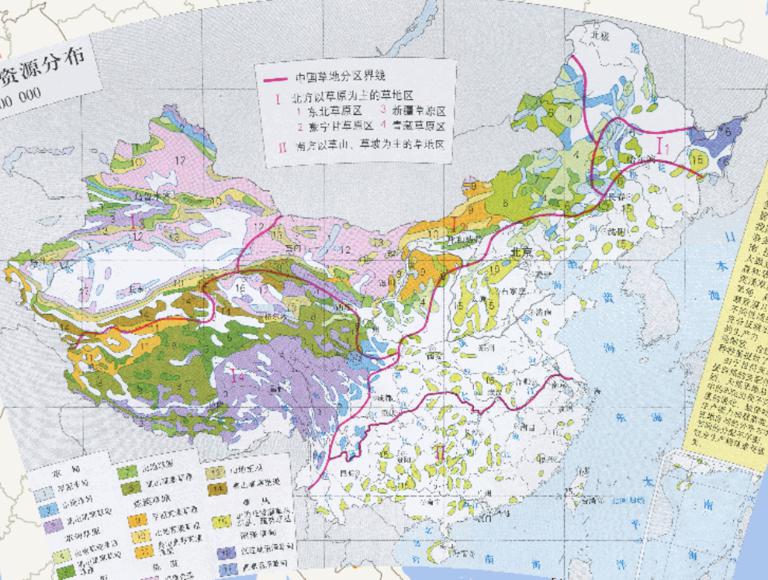 Online distribution of grassland resources in China