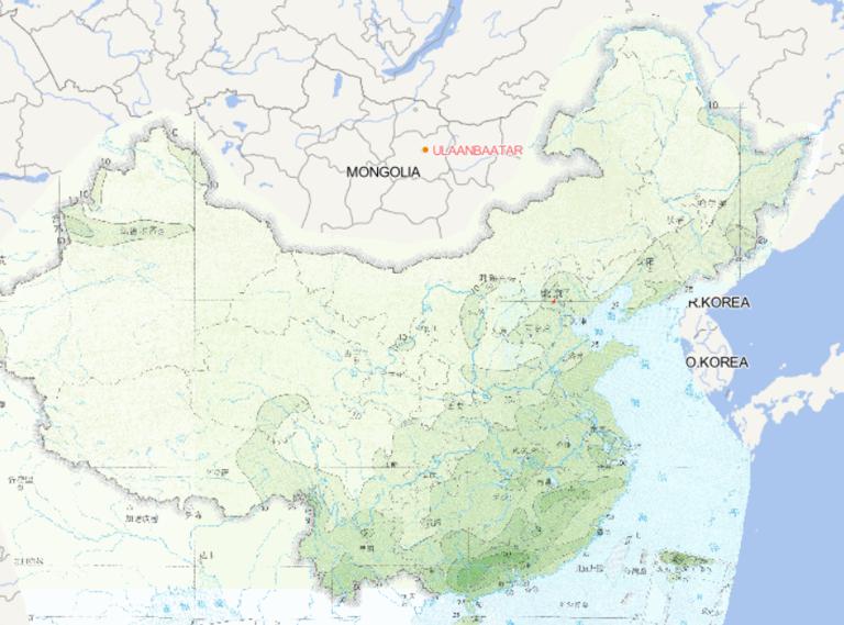 Online map of January extreme daily rainfall distribution in China